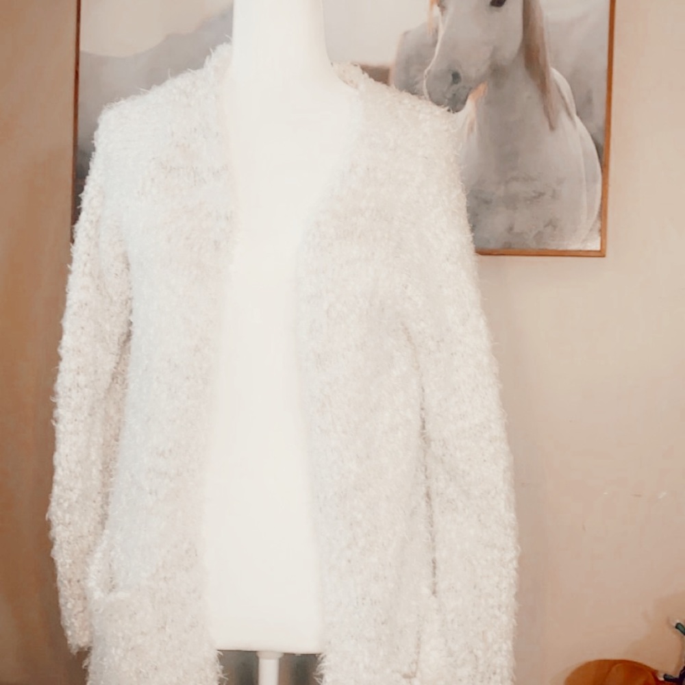 woven heart || teddy cardigan sweater